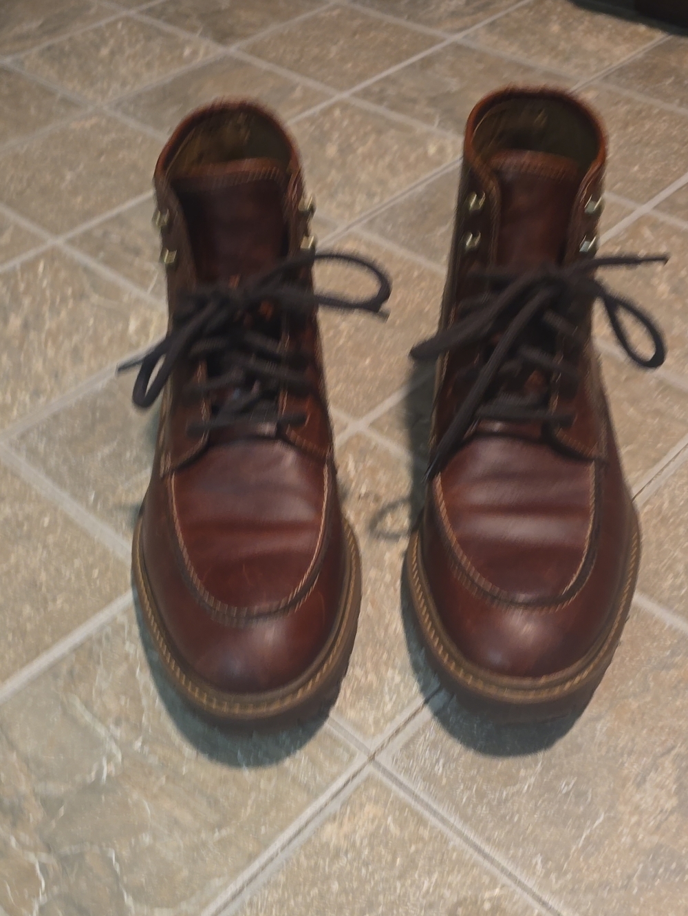 Johnston & Murphy Dark Brown Leather Lace-Up Boots